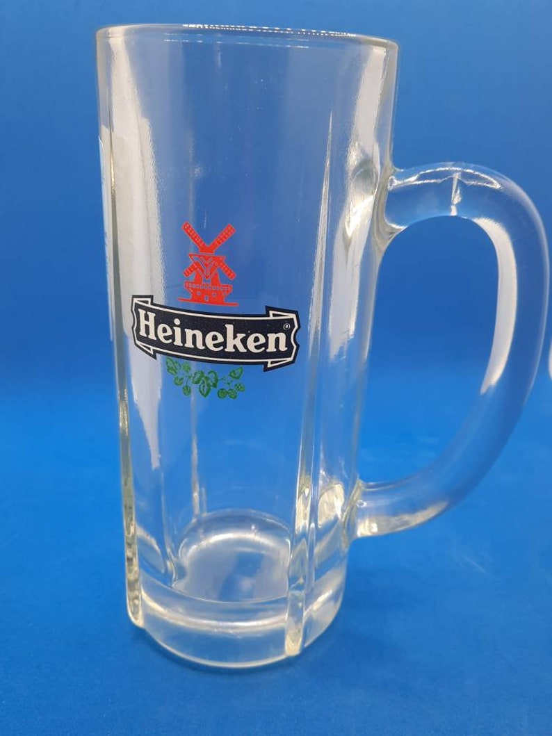 Vintage Heineken Beer Glasses With Handles Etsy