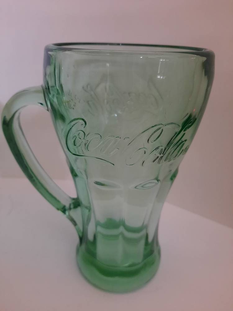 Vintage Green Coca Cola Glasses With Handles Etsy