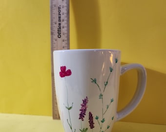 Hand painted Royal Norfolk wild flower design mug