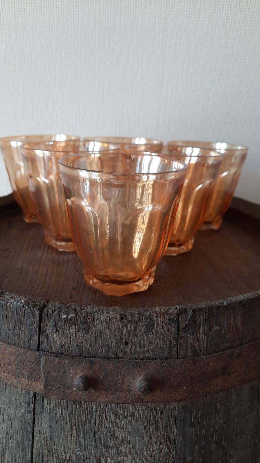 6 Gobelets en Verre Français Vintage