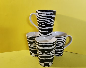 Tazas vintage con estampado de cebra de Roscher