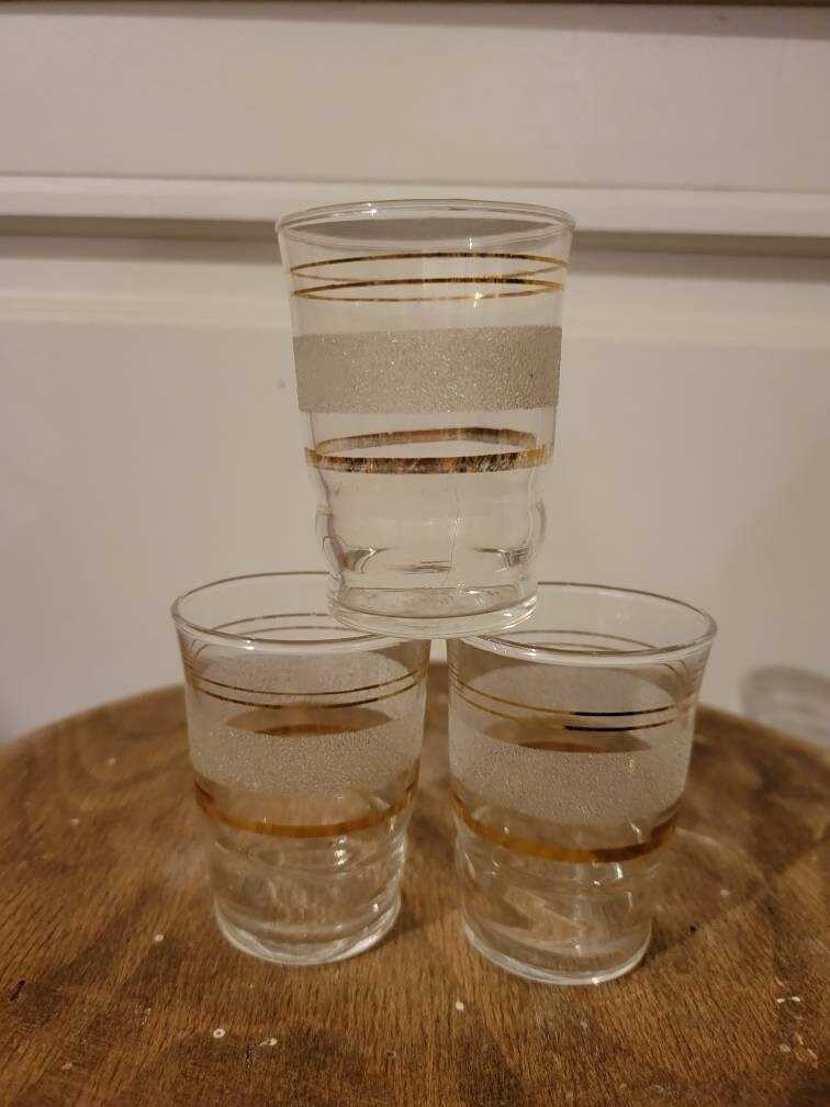 Ensemble de Verres Liqueur/Shot/Apéritif Dépoli et Doré