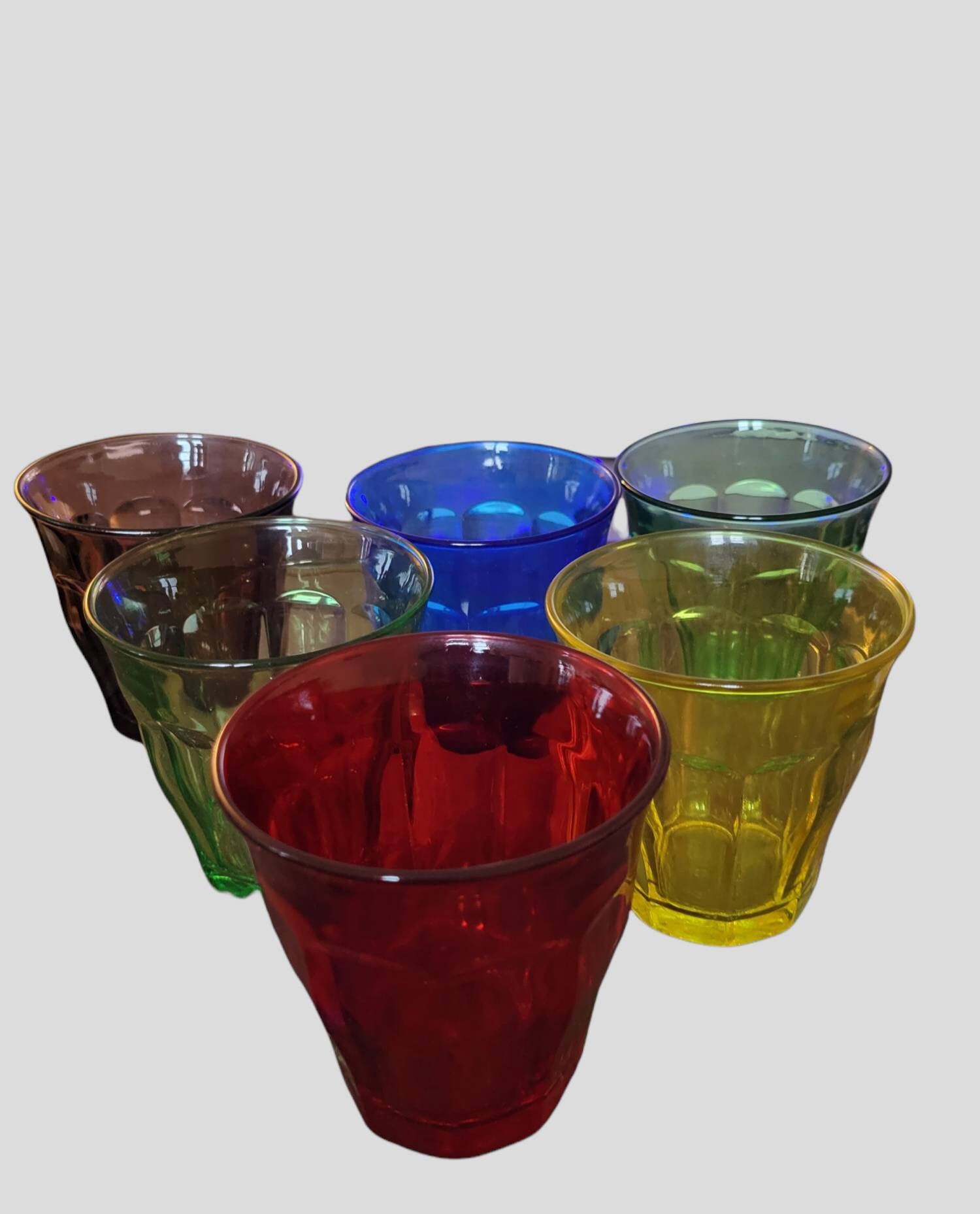 Tumblers en Verre Multicolores Duralex Vintage