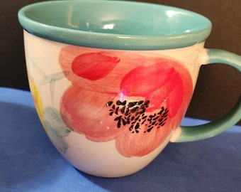 The Pioneer woman hand painted  floral design 14oz mug