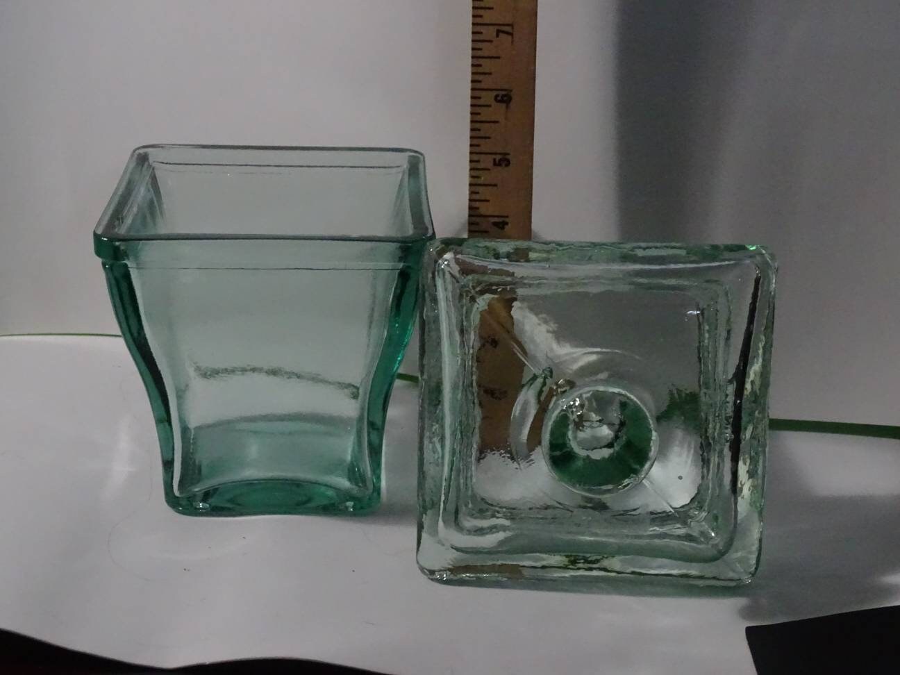 Vintage Thick Glass With Green Tint Cookie/ Candy or Storage Etsy