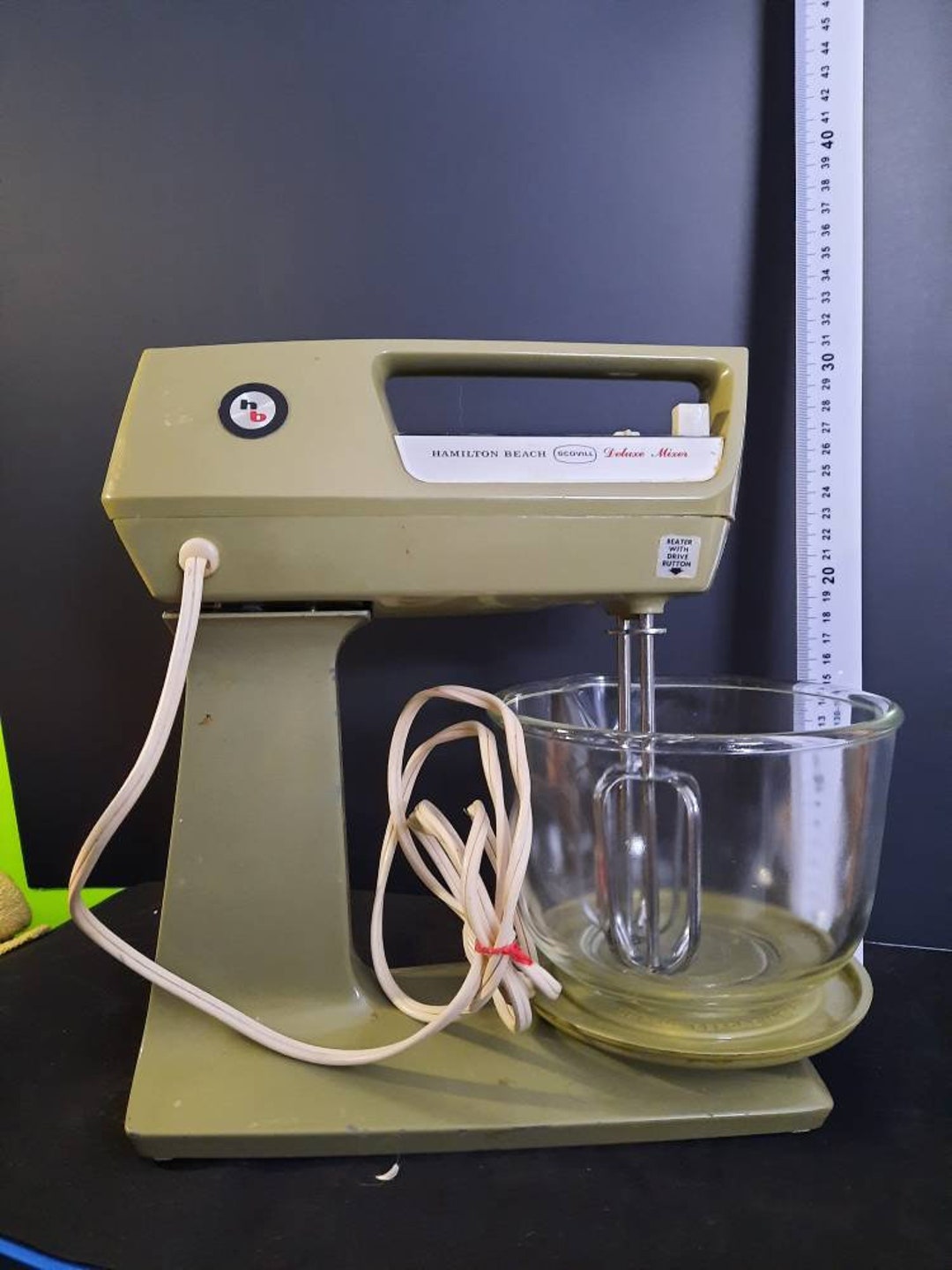 Vintage Hamilton Beach Scovill Deluxe Mixer With Glass Bowl Etsy