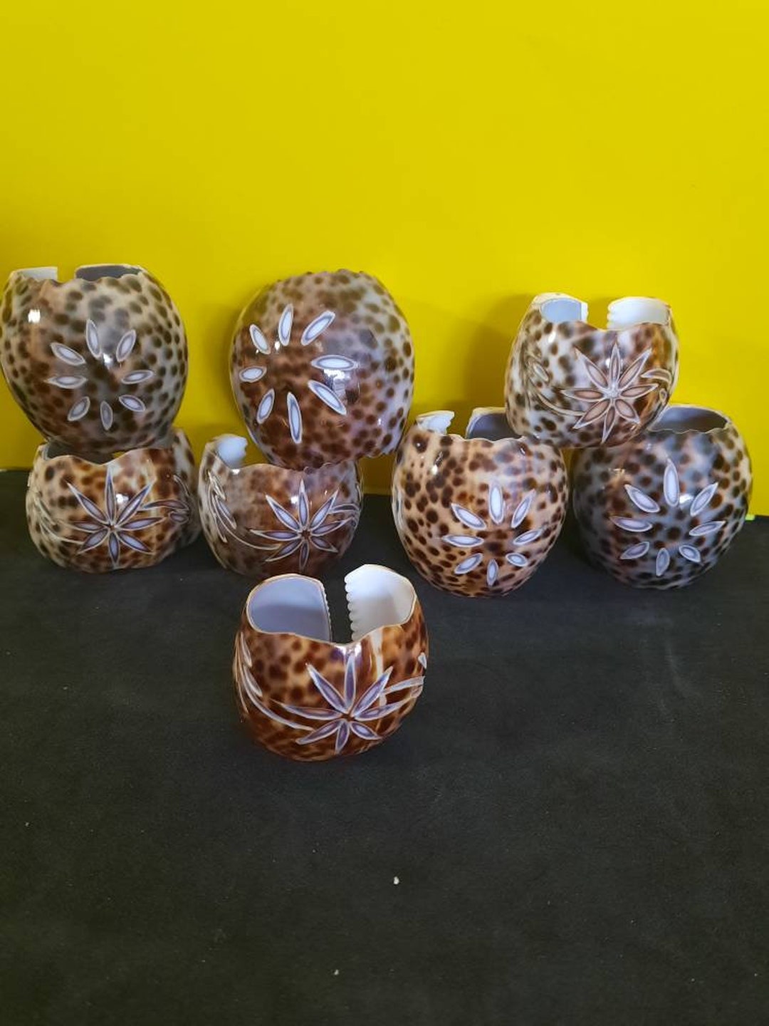 Carved Cowrie Shell Napkin Rings - Etsy