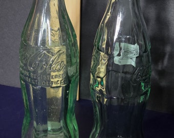 collectible 6 fl oz green tint coca cola bottles