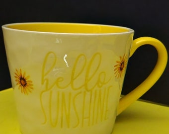 Hello sunshine mug by Harvest Green studios designed in London