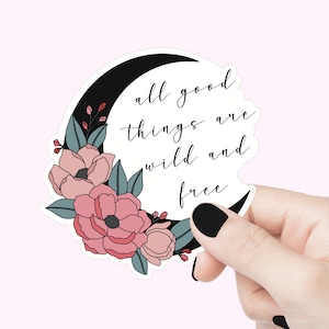 Sticker floral sauvage et gratuit, sticker maman granola, sticker pour ordinateur portable maman plante fille, sticker bouteille d'eau gobelet, sticker vie bio nature