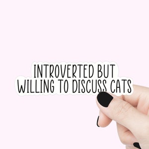 Stickers citation chats, introvertis, stickers bouteilles d'eau Stickers pour ordinateur portable amoureux des chats Stickers pour voiture Stickers verres