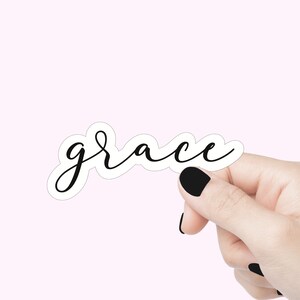 Sticker citation de la grâce, sticker motivant pour ordinateur portable, autocollants pour bouteilles d'eau à gobelet, autocollants de citation religieuse, autocollant de bible de dieu, décalque de grâce