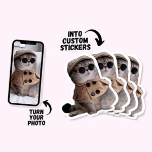 Sticker personnalisé à partir d'une photo, sticker cadeau personnalisé, sticker photo vinyle, sticker portrait, sticker cadeau personnalisé pour elle
