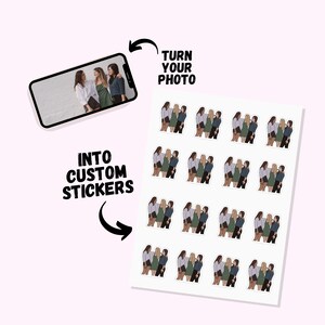 Custom cartoon sticker from photo, personalized sticker, custom party favour sticker, photo vinyl decal, portrait decal, custom sticker gift