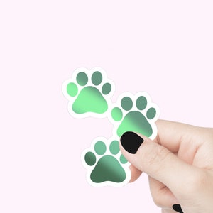 Autocollant vert empreinte de patte, autocollant pour amoureux des chiens, maman chat, chien maman, sticker pour ordinateur portable, autocollant pour bouteille d'eau, sticker pour amoureux des animaux, chat
