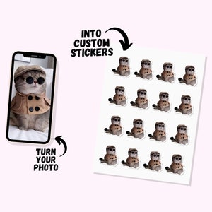 Sticker animal de compagnie personnalisé à partir d'une photo, sticker photo d'animal personnalisé, sticker photo d'animal de compagnie personnalisé, sticker portrait de chien personnalisé, sticker chat personnalisé