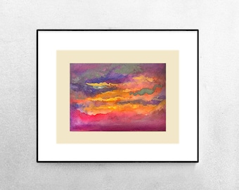 Golden Sunset | Original Watercolor Painting