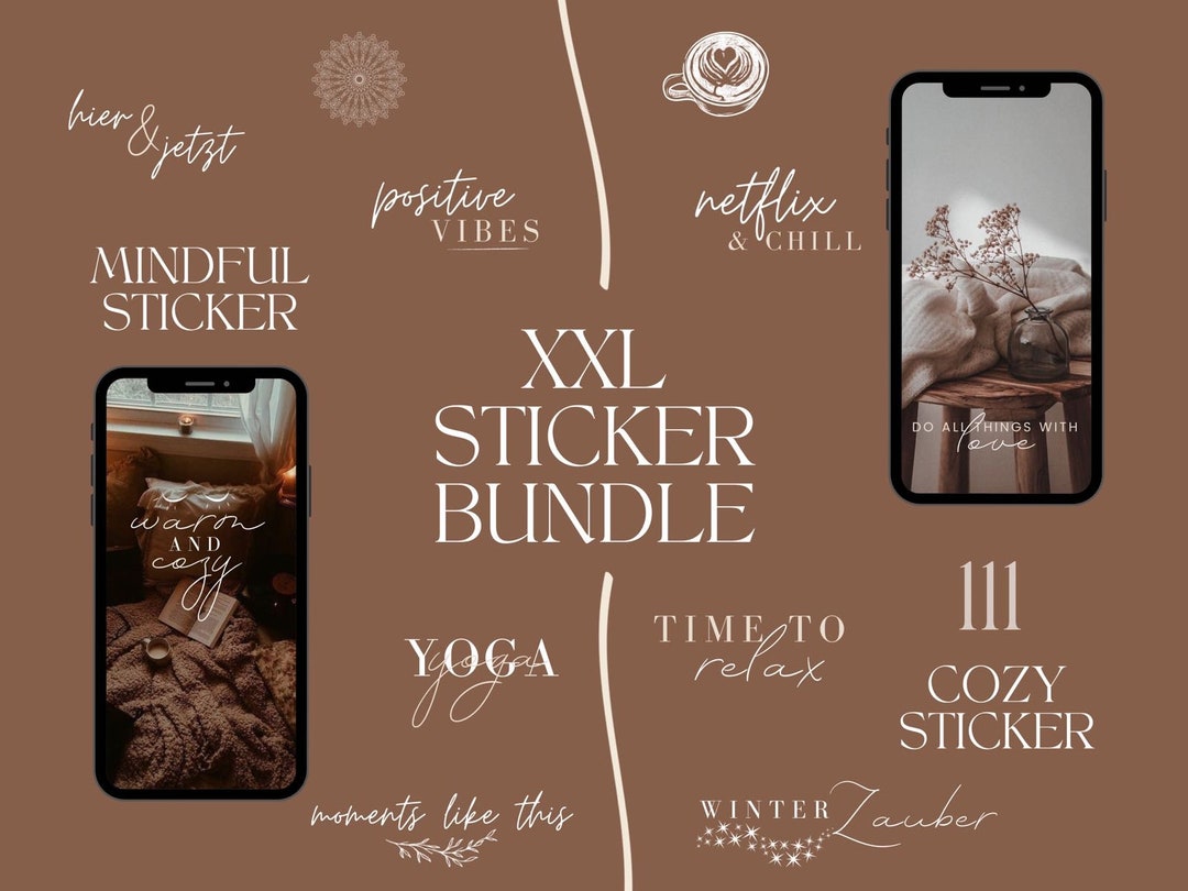 250+ XXL Instagram Story Stickers Bundle | Mindful & Cozy | Mindfulness ...