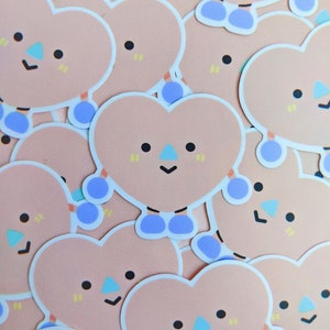 Ohn0se vriend - Eva Sticker / / Hart met driehoekige neus, smiley gezicht vriend, schattige weerbestendige glanzende matte sticker