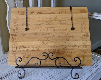 Custom Cutting Board With Engraved Recipe