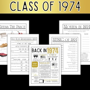 Class Reunion, Class of 1974 Blast from the Past Game Bundle: informatieblad, muziek, films, prijzen en trivia!
