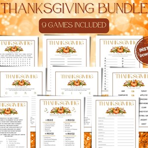 Thanksgiving Party Game Bundle, Printable Family Party Games, 2025 ...