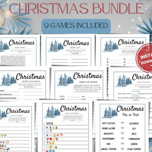 Christmas Games Bundle, Printable Xmas Party Games, 2022 Christmas Activities, Office Party Games, Christmas Emoji Pictionary