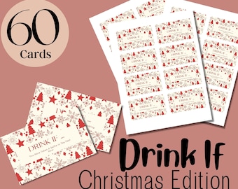 Printable Card Games |  Christmas Drinking Game | Christmas Games | Christmas Party Games | Drink If Game | Christmas Games for Adults |