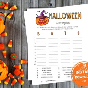 Halloween Scattergories Spiel | Gruselige Party Aktivität (Printable)