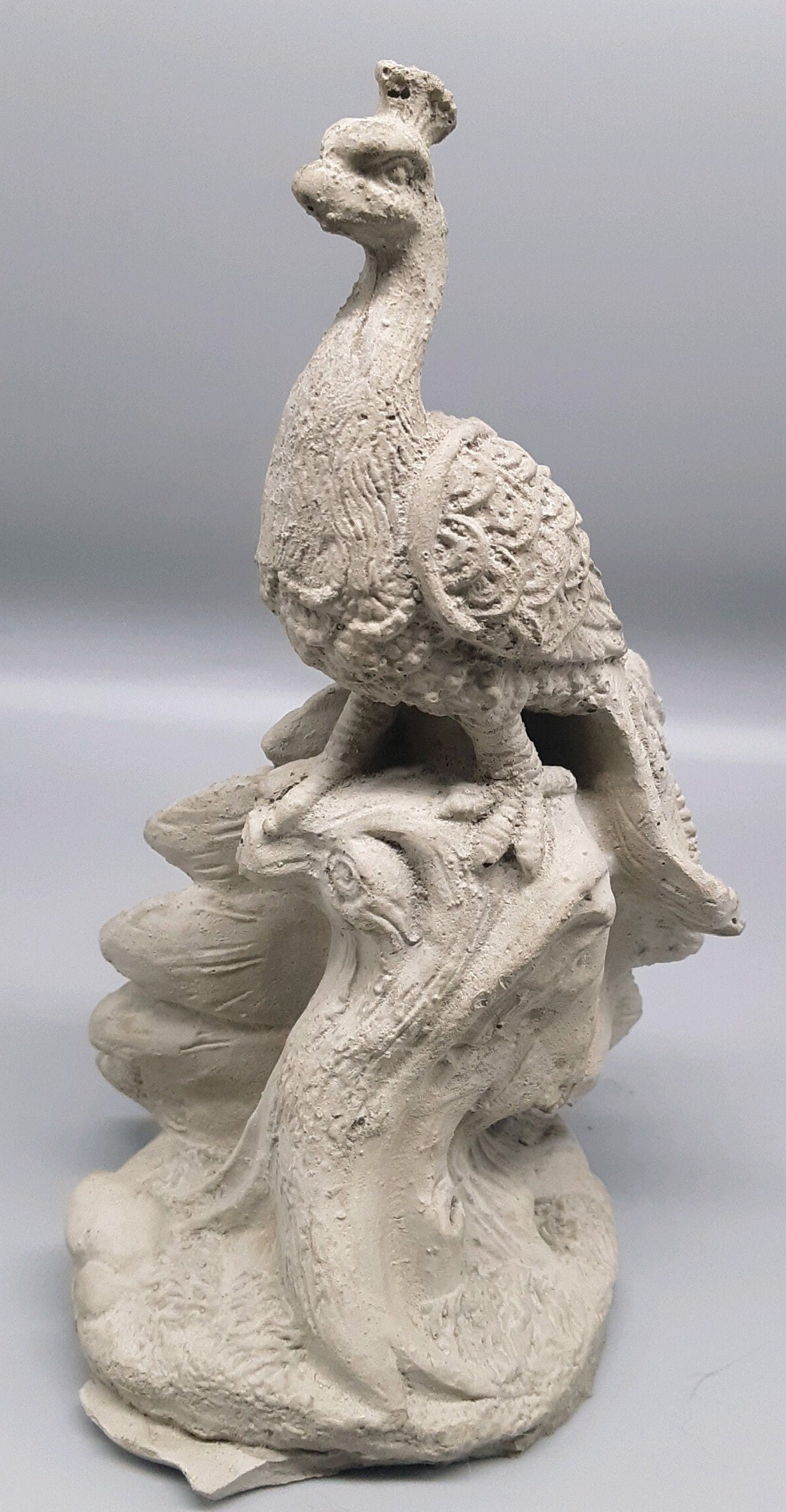 Peacock Small Concrete Statue, Peacock, Statue, Peacock Statue, Bird Etsy