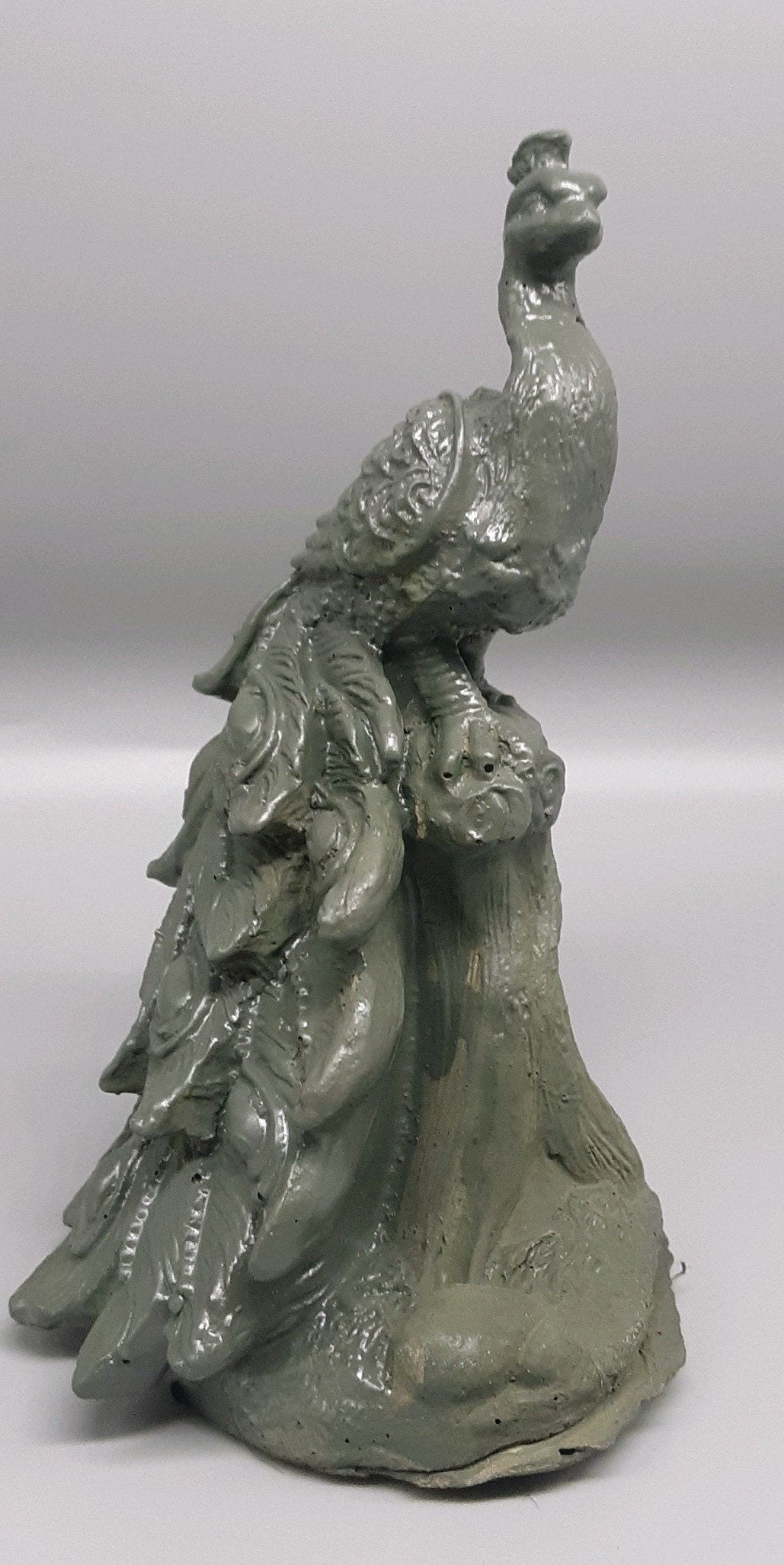 Peacock Small Concrete Statue Peacock Statue Peacock Etsy