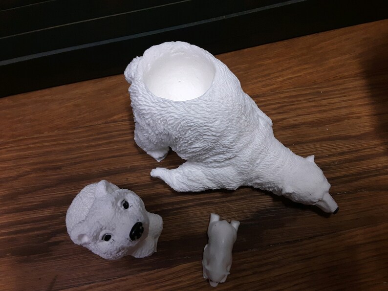 Polar Bear Family Trio Resin Statues, Polar Statues, Resin Statues