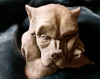 Sleeping Gargoyle Hound Concrete Statue, Gargoyle Statues, Gothic, Gargoyle bust, Outdoor statue, Indoor statue, Garden decor
