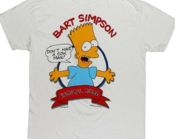 Cooles Bart Simpsons T-Shirt Shirt Baumwolle weiß Kurzarm 128 NEU