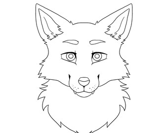 Base para cabeza de lobo, perfecta para íconos y pfps