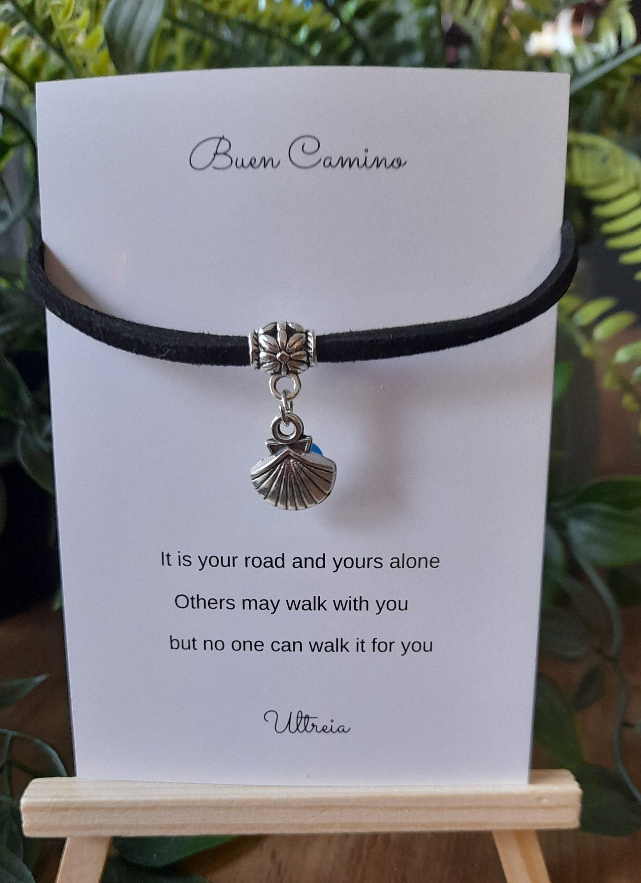 TALISMAN JEWELLERY Bracciale in argento 925 con cordino regolabile - Conchiglia Camino de Santiago, Cammino di Santiago (pezzo da 10 MM