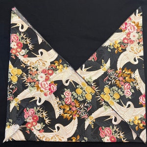 White Crane Furoshiki Bag