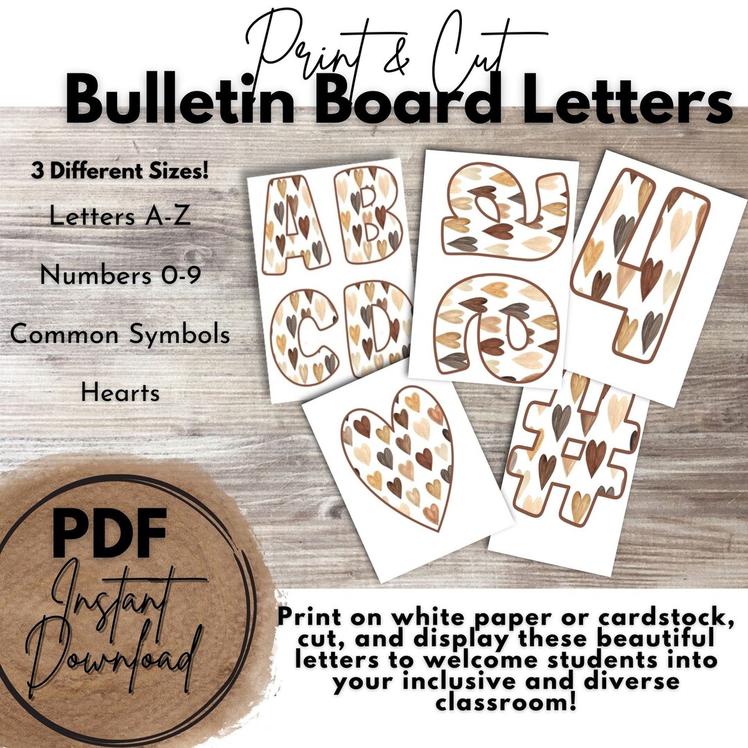 Print and Cut Bulletin Board Letters All Are Here Theme