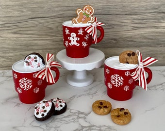 Faux Christmas Milk & Cookie Mini Mug