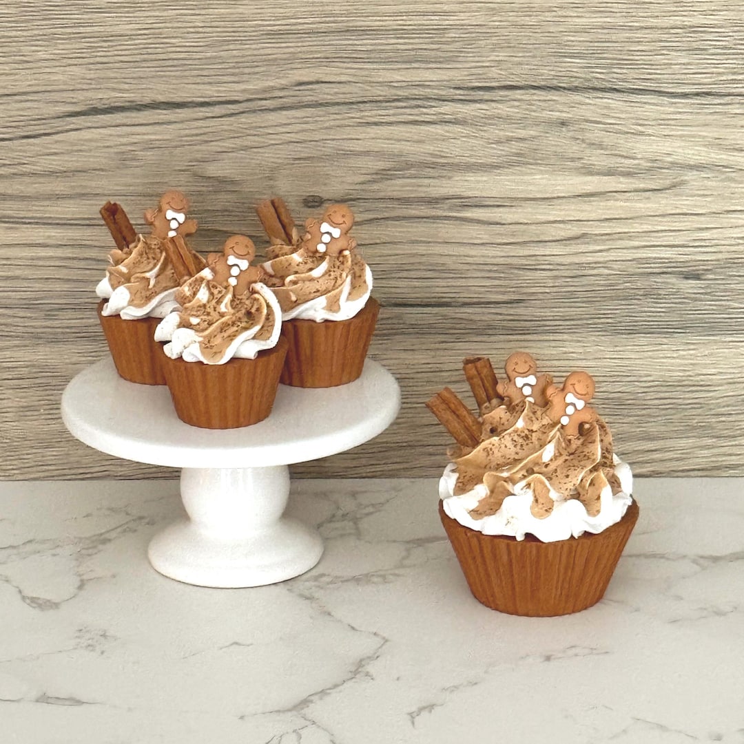 Neutral Gingerbread Man Treat Cupcake or Mini Petite Treat Set - Etsy