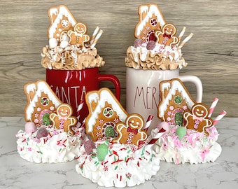 Gingerbread House & Gumdrop Large Faux Whip Mug Topper