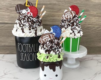 Football Faux Whip Mug Topper or Cupcake