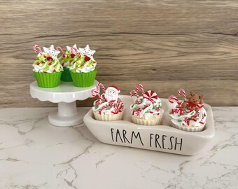 Christmas & Santa Petite Treat Fake Mini Cupcake Sets