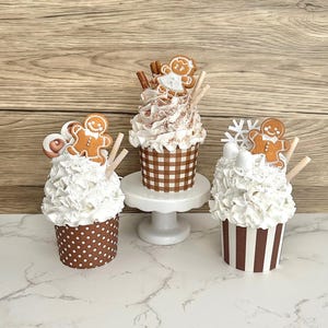 White Gingerbread Man or Girl Cupcake