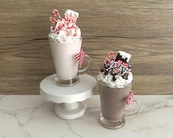 Mini Fake Hot Chocolate Glass Mugs
