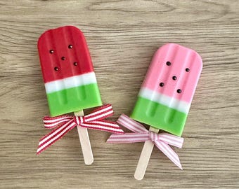 Faux Watermelon Resin Popsicle, Summer Tiered Tray Decor