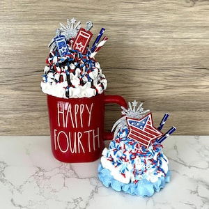 Patriotic Firework Large Mug Topper