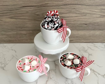 Faux Hot Cocoa White Mini Cups