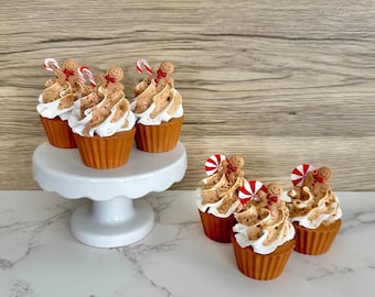 Gingerbread Man Petite Treat Mini Fake Cupcake Sets