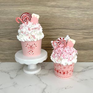 Pink Christmas Candy Cupcake